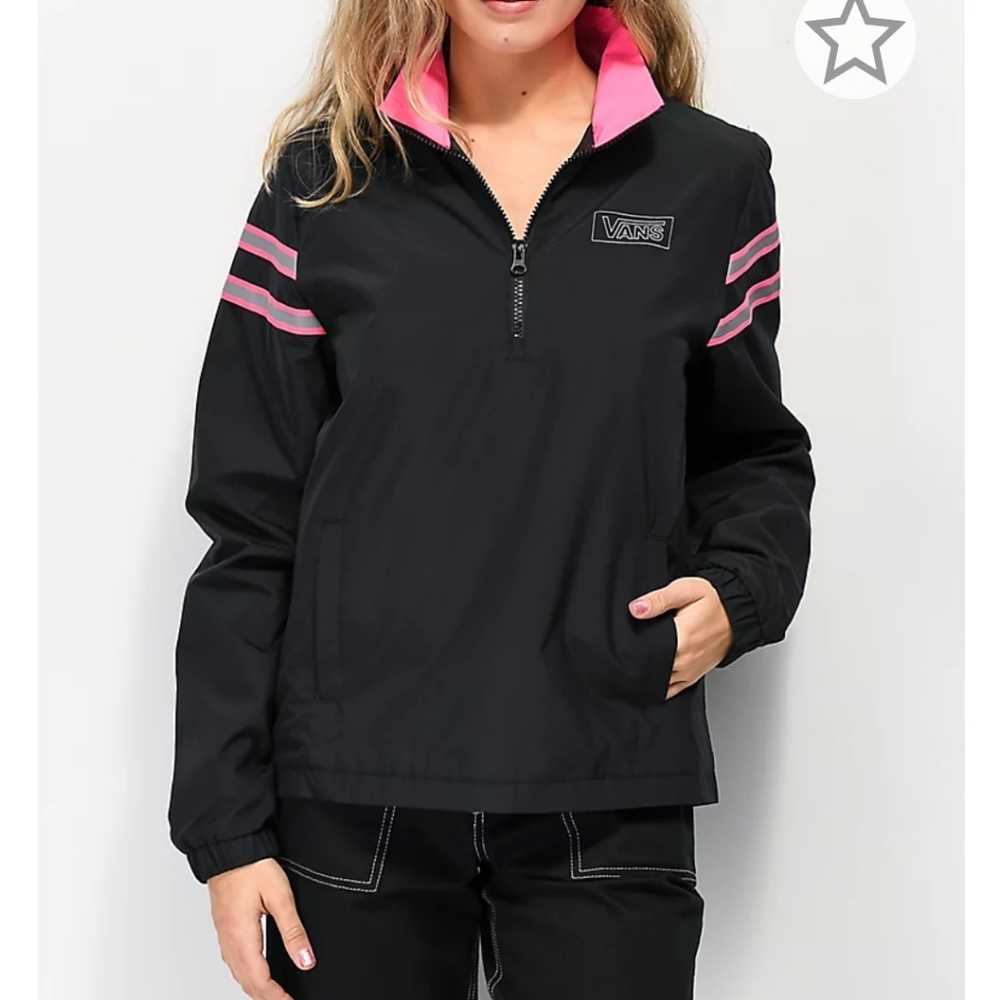 Vans After Dark Black  Half Zip Windbreaker Jacket